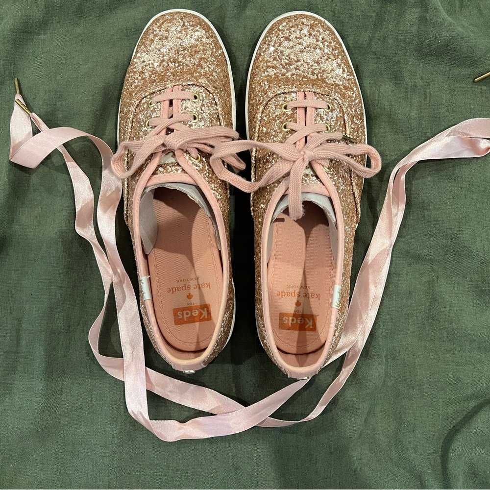 Kate Spade x Keds champagne glitter